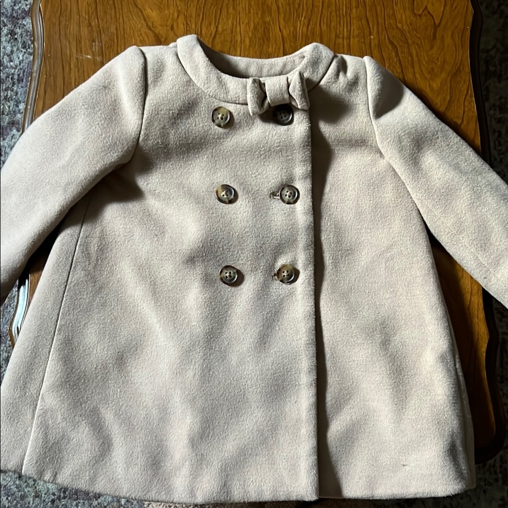 Kids Beige Double-Breasted Coat